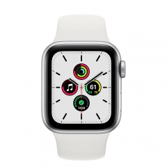 Apple Watch SE GPS 40mm Silver Aluminum Case w. White Sport B. (MYDM2)