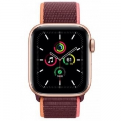 Apple Watch SE GPS + Cellular 40mm Gold Aluminum Case with Plum Sport L. (MYEC2/MYEJ2)